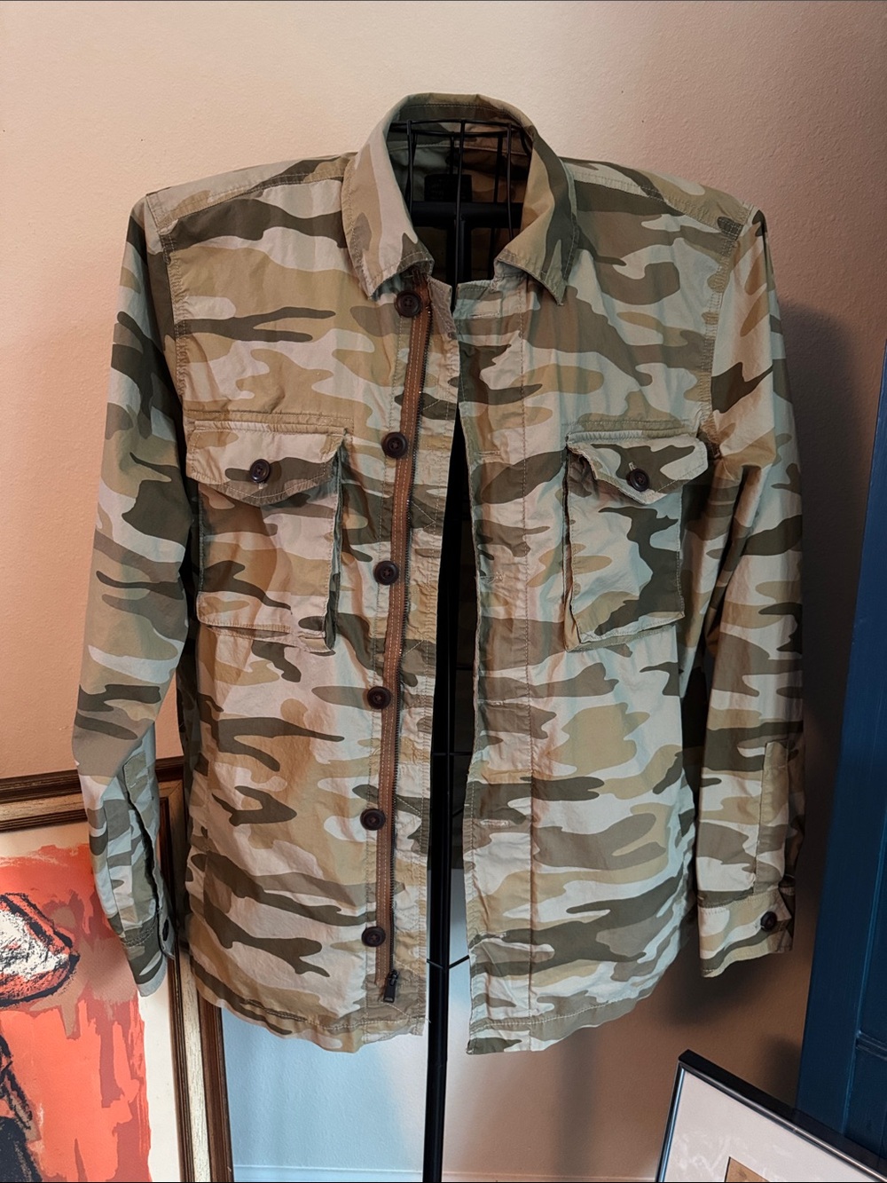 Men’s Lucky Brand Brown Camouflage Type L-54C Bomber Jacket